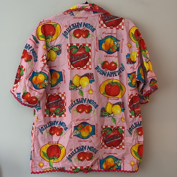 Damson Madder Chlo Fruit Print Linen Shirt - Picture 6 of 12